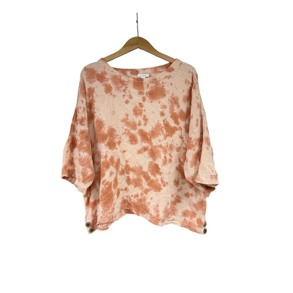 Pure Jill Cotton Gauze Coral Pink Tie Dye Beach Oversized Airy Flowy Womens M